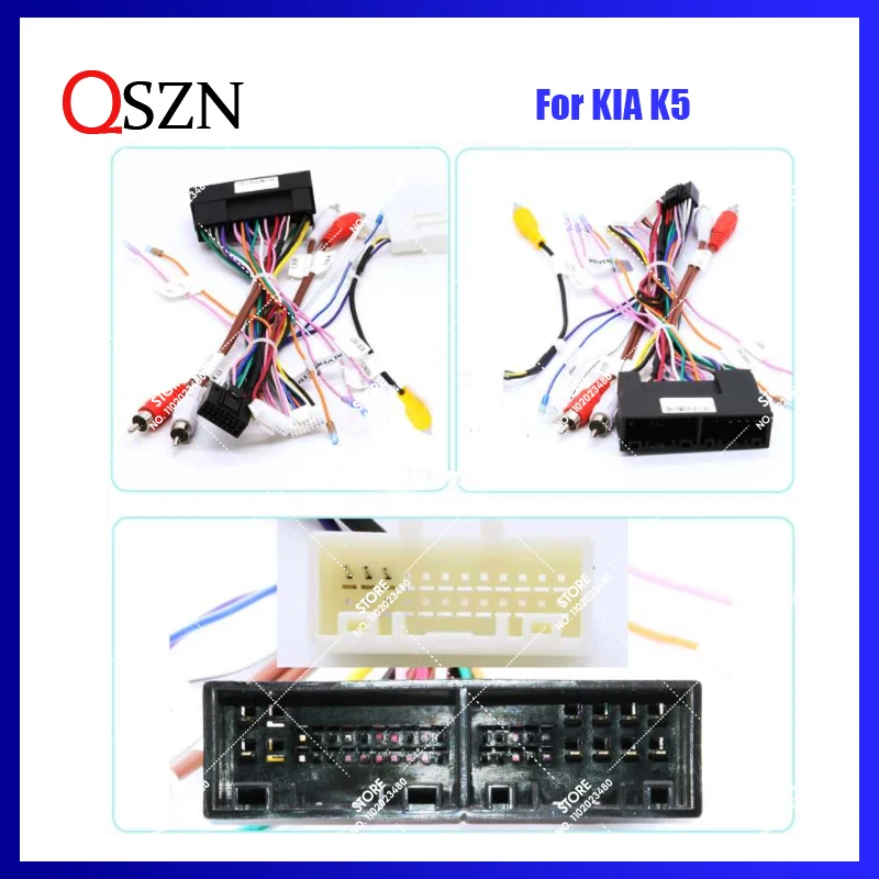 

QSZN Car Radio Canbus Box Decoder HY-SS-04 For KIA K5 With power amplifier 16 PIN Wiring Harness Power Cable CAR Radio Android