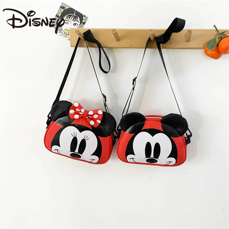 Disney Spring New Boys and Girls Single Shoulder Messenger Coin Purse Cartoon Mickey Print Children's Accessories Glasses Bag