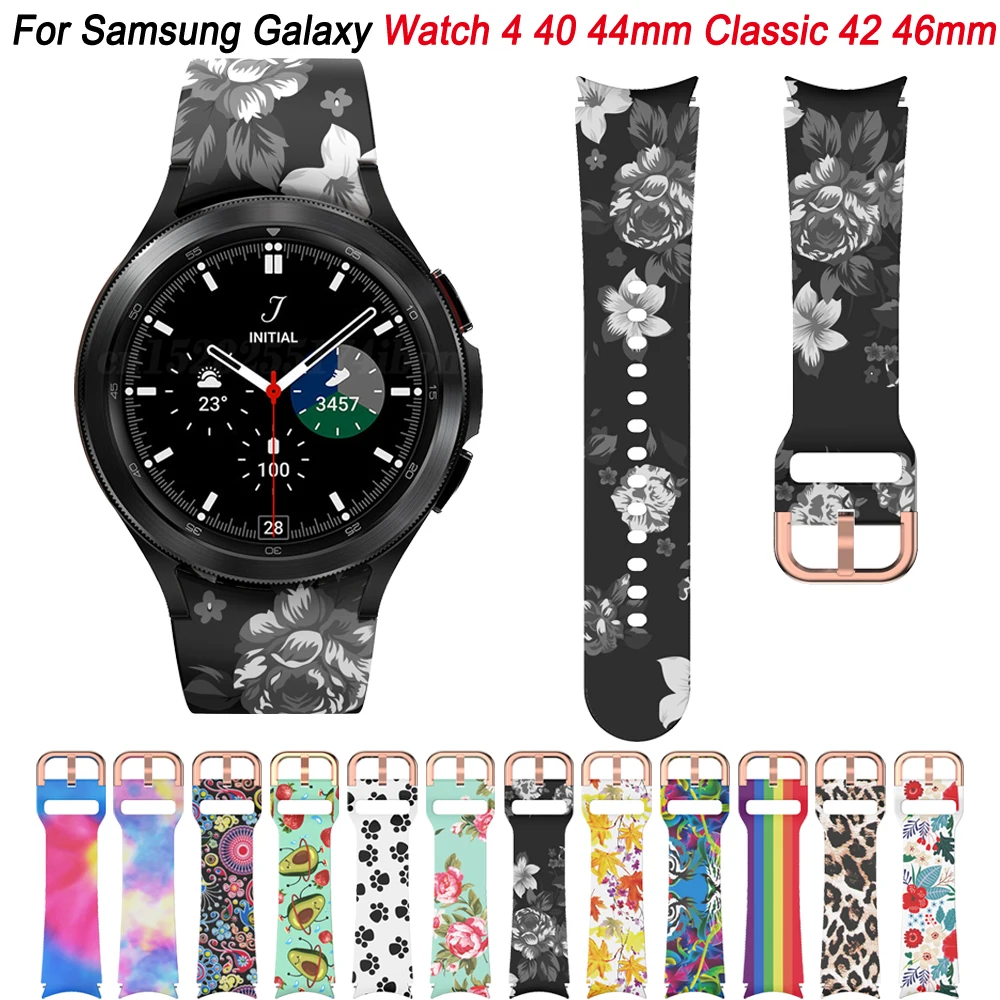 

Ремешок 20 мм для Samsung Galaxy Watch 4 Classic 46 42 мм, мягкий силиконовый браслет без зазора для смарт-часов 4 44 40 мм, Easyfit