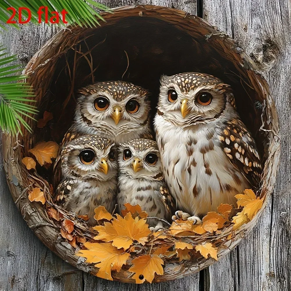 

Металлическая настенная картина CIFBUY «Семейство Сов»