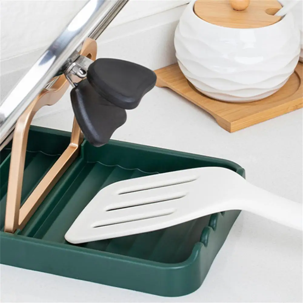 

Kitchen Tool Spoon Holder Table Top Sitting Effectively Prevent Skid Pot Lid Rack Fork Rack Finisher Multi-function Light Luxury