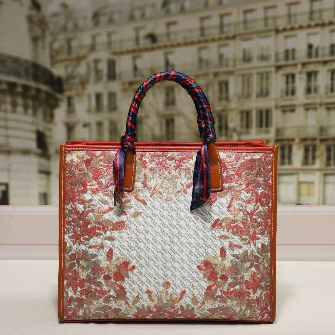 

Fashion Classic Retro Large Capacity Silk Velvet High Quality Open Business Commuter Office Handbag