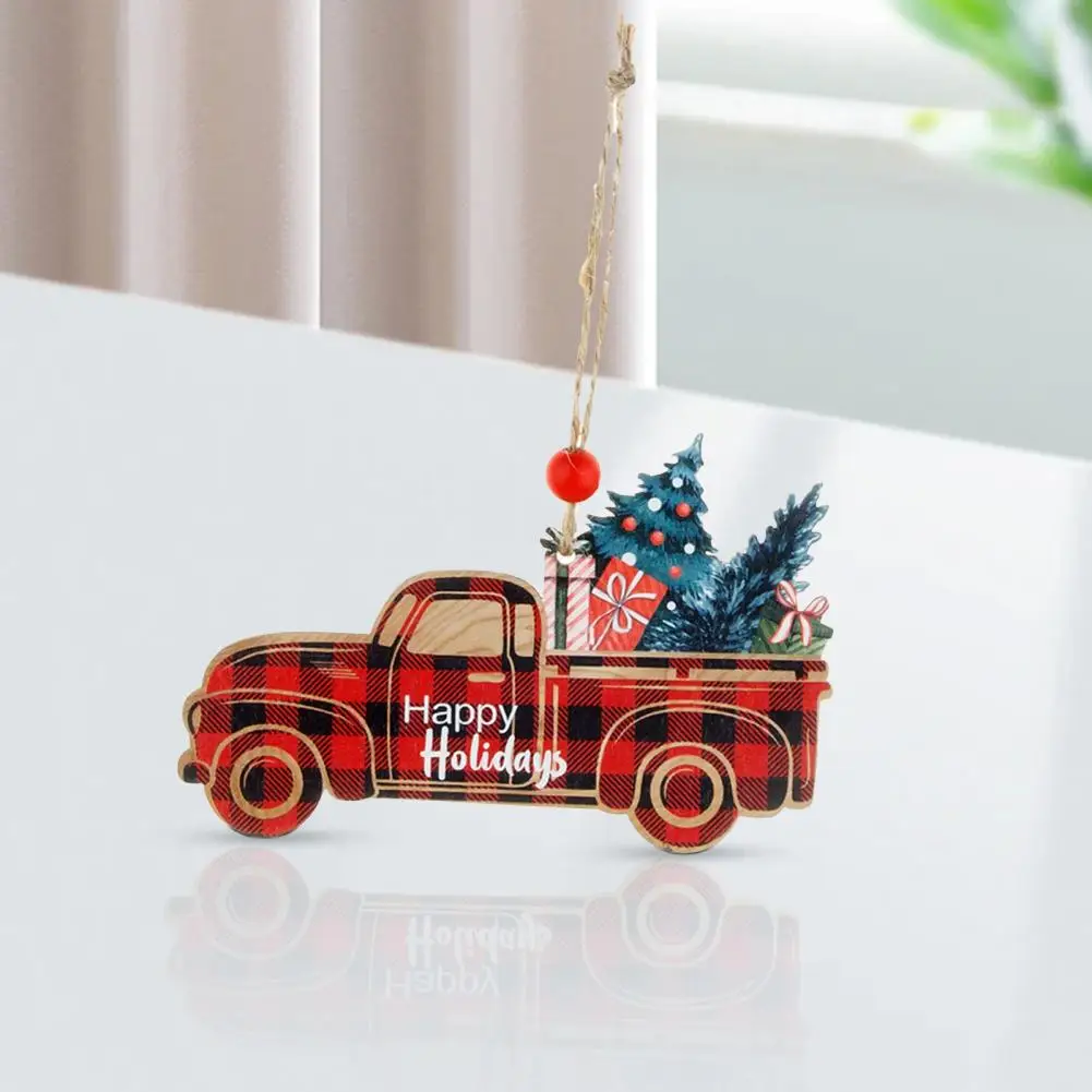 

Уникальная деревянная подвеска в виде рождественской елки с Санта-Клаусом в клетку, подвеска для рождественской елки, цветной рисунок для ф...