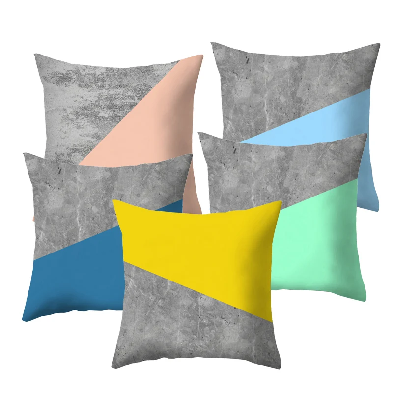 

Желто-серый чехол для подушки, геометрические наволочки для подушек в британском стиле, украшения для дивана