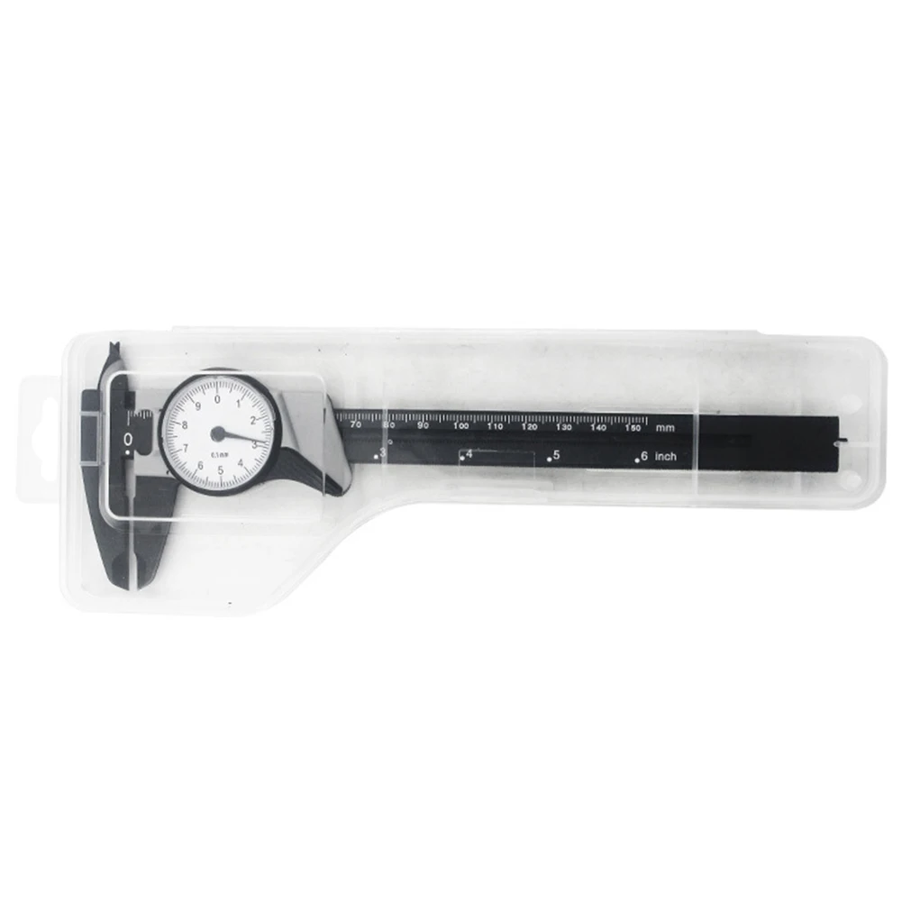 

0-150mm Precision Plastic Metric Imperial Measuring Tool Portable Shockproof Micrometer With Dial Engineering Vernier Caliper