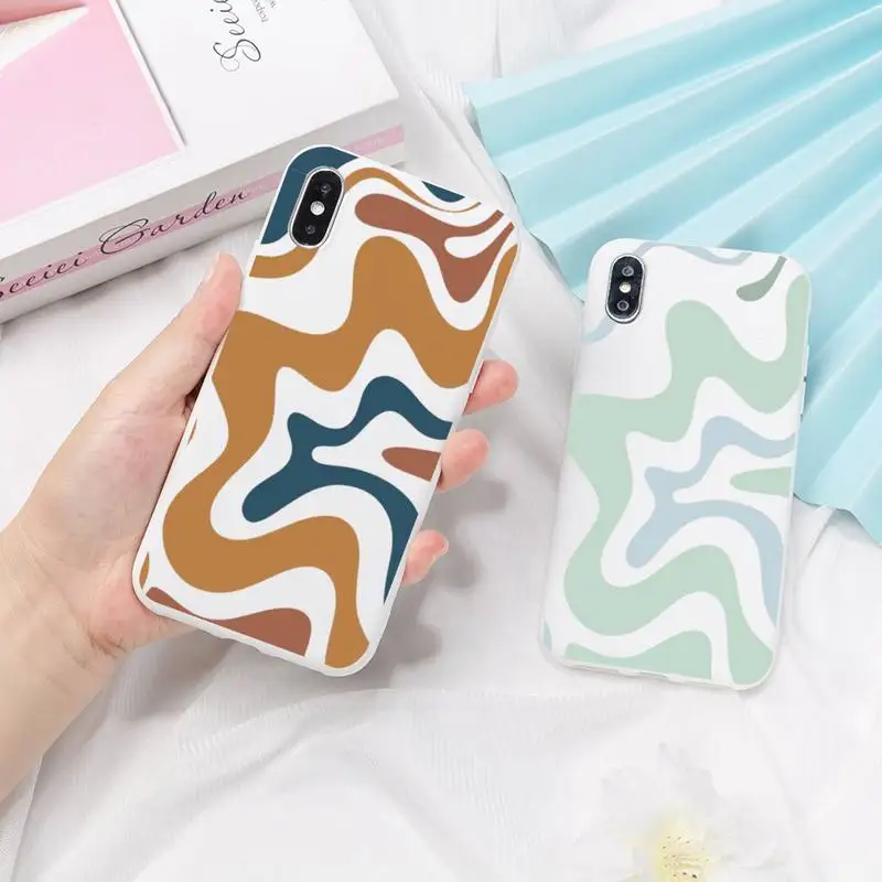 

Liquid Swirl Abstract Phone Case for iPhone 11 12 13 Mini Pro Xs Max 8 7 6 6S Plus X XR Solid Candy Color Case