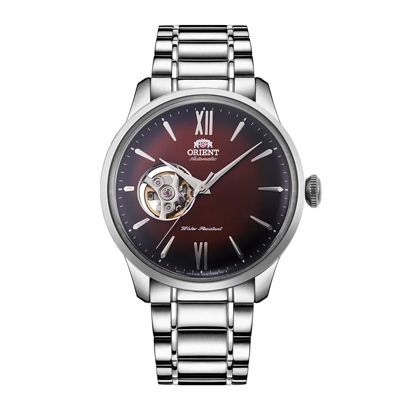 

ORIENT Japanese Dress Watch for Men, Classic Men's Watch Semi-Skeleton See-Through Case Back Domed Dial /AG00