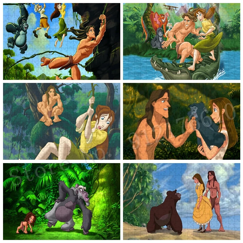 

Disney's Tarzan Action Game Jigsaw Puzzles Cartoon Funny Games 300/500/1000 Pieces Puzzle Educational Movies Toys Art Home Decor