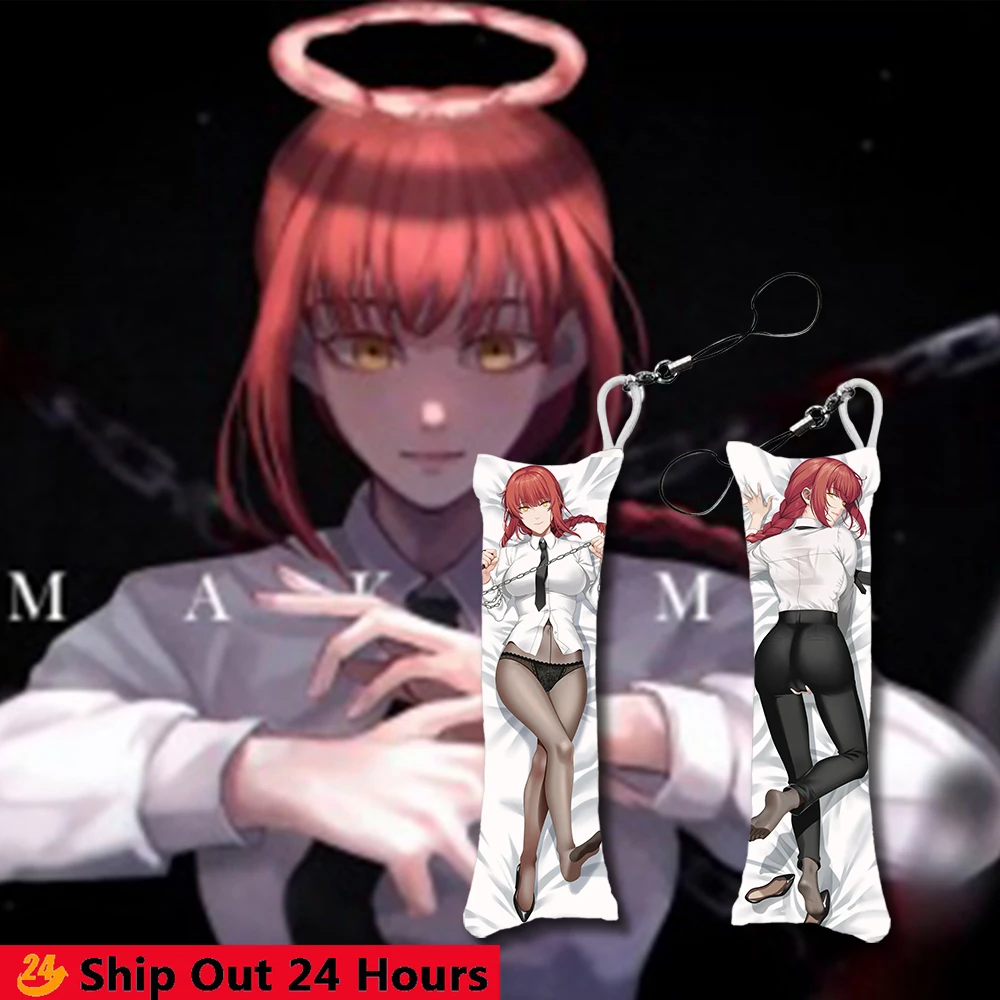 

Аниме бензопила макима мини дакимакура фото подвесное украшение для телефона милый подарок 12x4 см