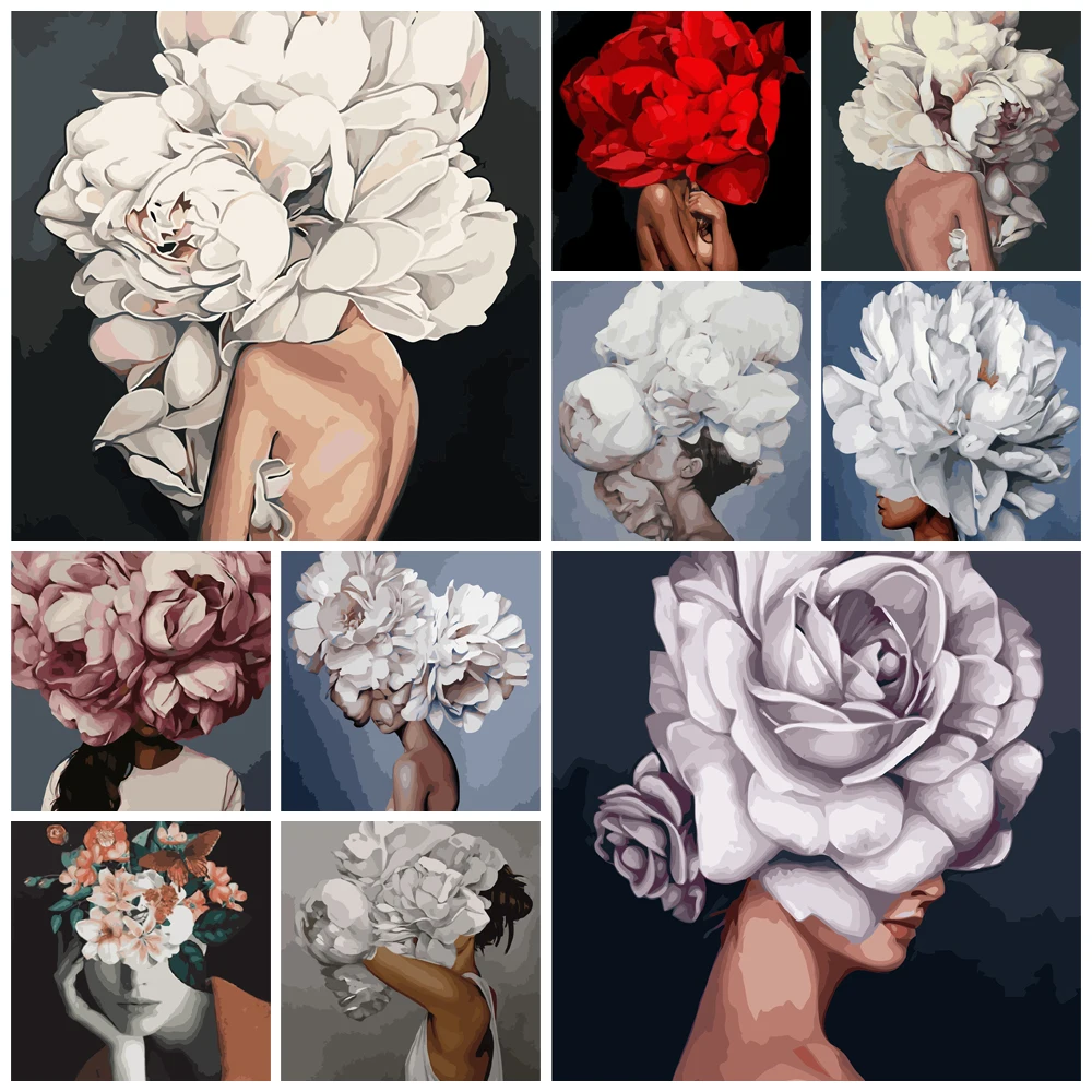 

Paint girl DIY Painting By Numbers animal woman flower 40x50cm VA-1012 picture by number adults 2022