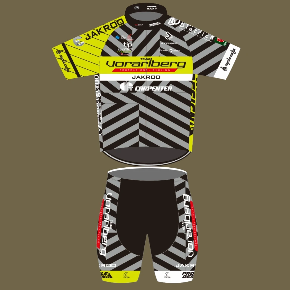 

Team Vorarlberg Cycling Jersey Customized CARPENTER Summer Short Sleeve Suit Breathable 20D BIBS Low Price Road Bike Apparel