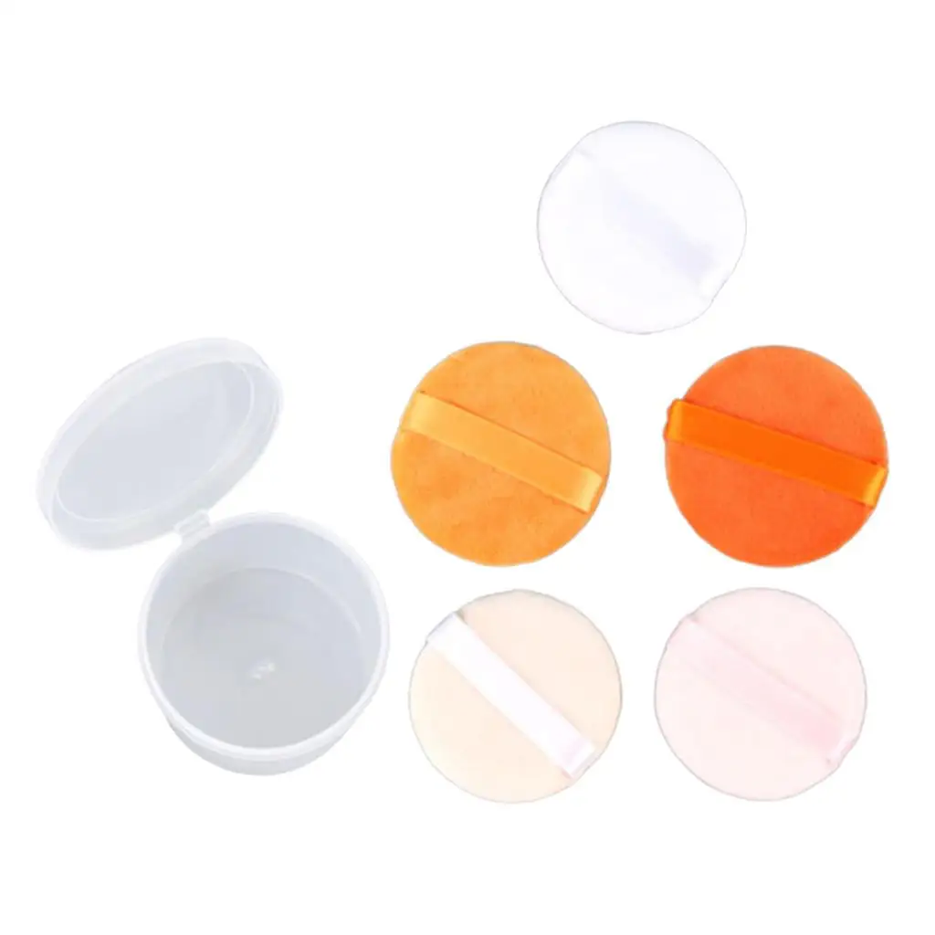 5 Colors Cotton Velour Makeup Facial Powder Foundation Puffs Round Blending Pad