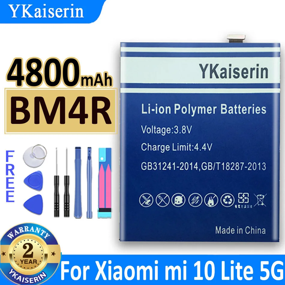 

YKaiserin BM4R 4800mAh Phone Battery For Xiaomi Mi 10 Lite 10Lite 5G Zoom Replacement Batteries Bateria