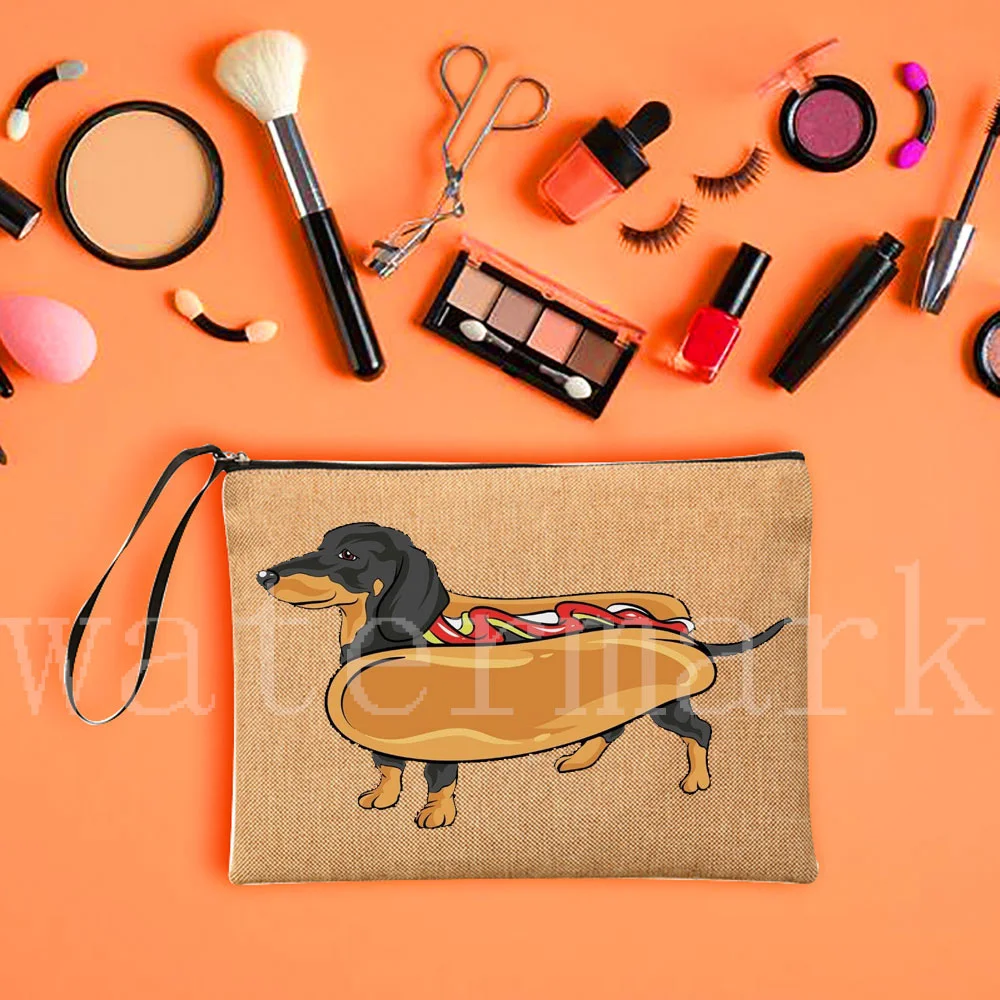 

Cute Dachshund Dog Makeup Storage Pouch Cute Pet Animal Cosmetic Bag Travel Organizer Toiletry Case for Femminile zipper pouch