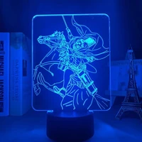 acrylic table lamp anime attack on titan 3d lamp erwin smith light for bedroom decor aot attack on titan led bedside lamp