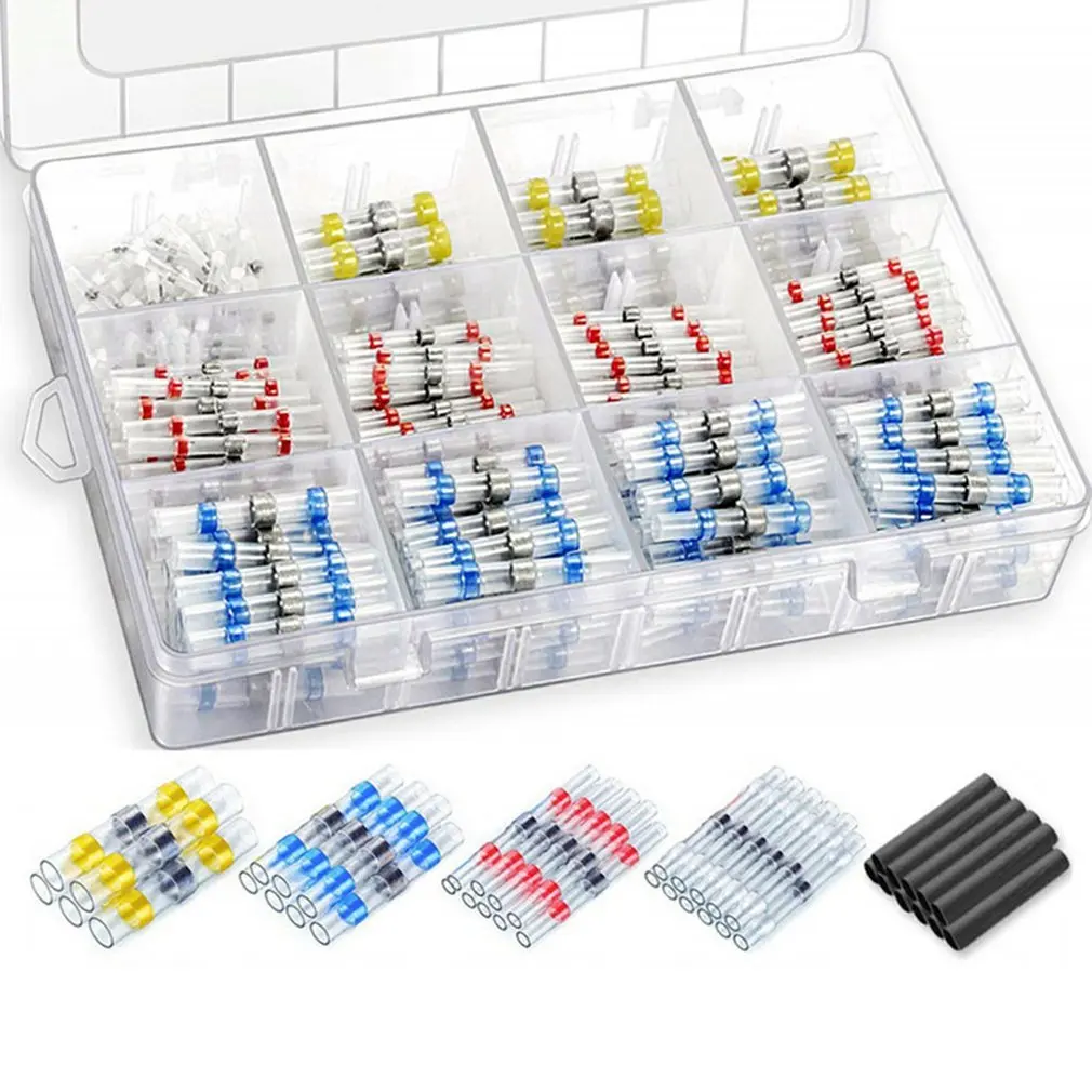 

Промежуточные клеммы, термоусадочные стыковые обжимные водонепроницаемые паяльные уплотнения, электрические стыковые соединители, набор ...