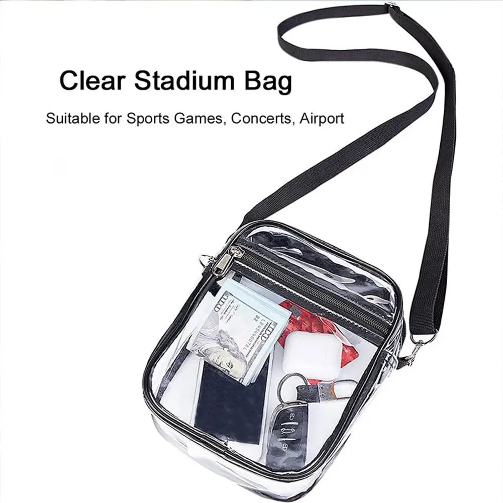 Clear Sling Crossbody Bag Portable Waterproof Purse Bag For Concerts Sports Events Festivals Prom Party
