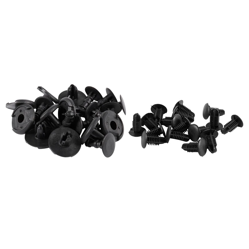 

10X BLACK CAR Fender Spray Shield Clips Clip For SUZUKI MAZDA & 16Pcs Plastic Rivets Clip 4Mm X 5Mm X 15Mm Black