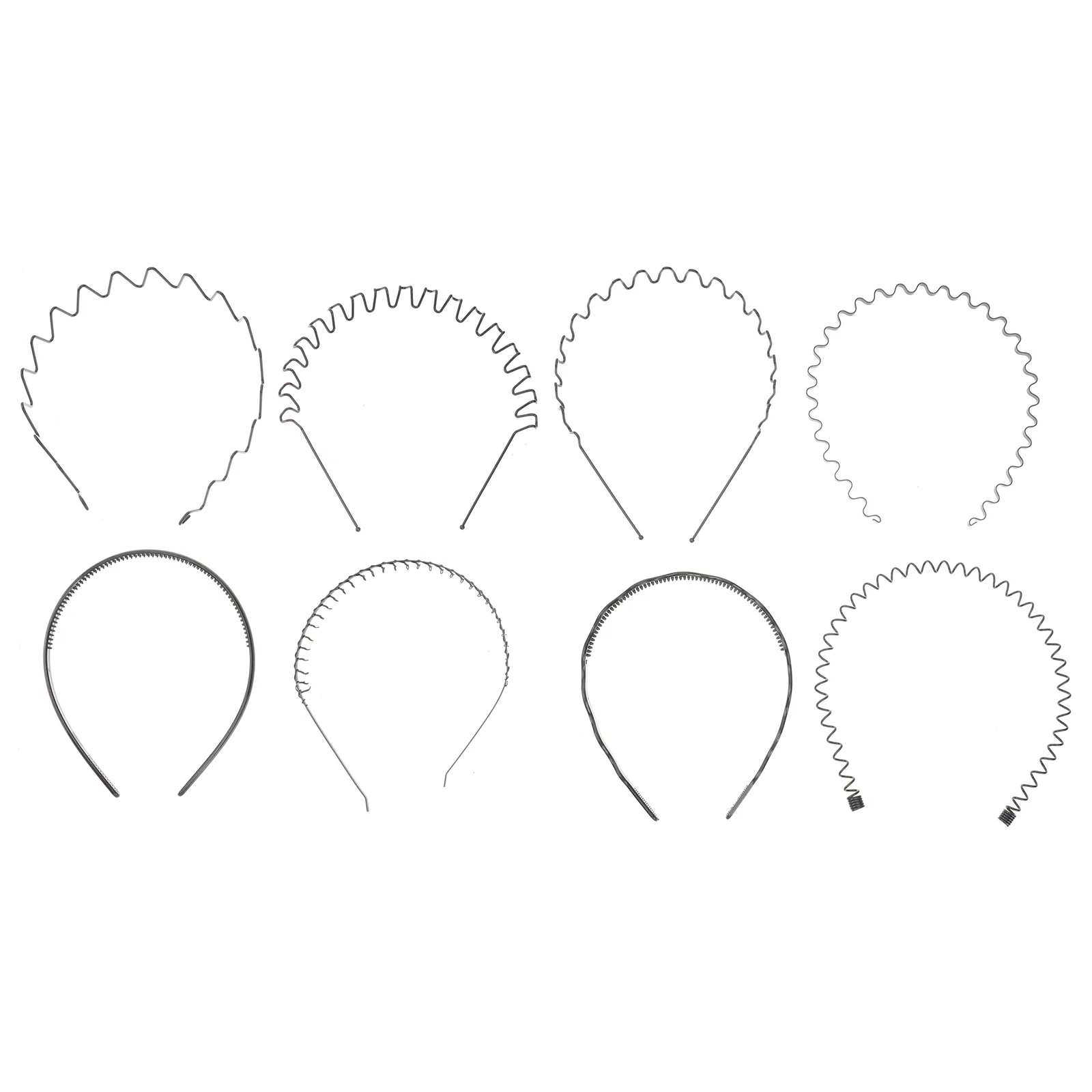 

8pcs Unisex Black Spiral Waved Hair Sports Headband Hairband Hair Accessories