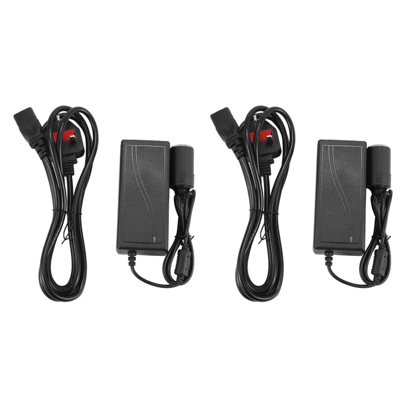 

2X UK Plug Power Supply Cigarette Lighter Socket AC To DC Adapter 110V-240V To 12V 5A Car Power Charger Converter