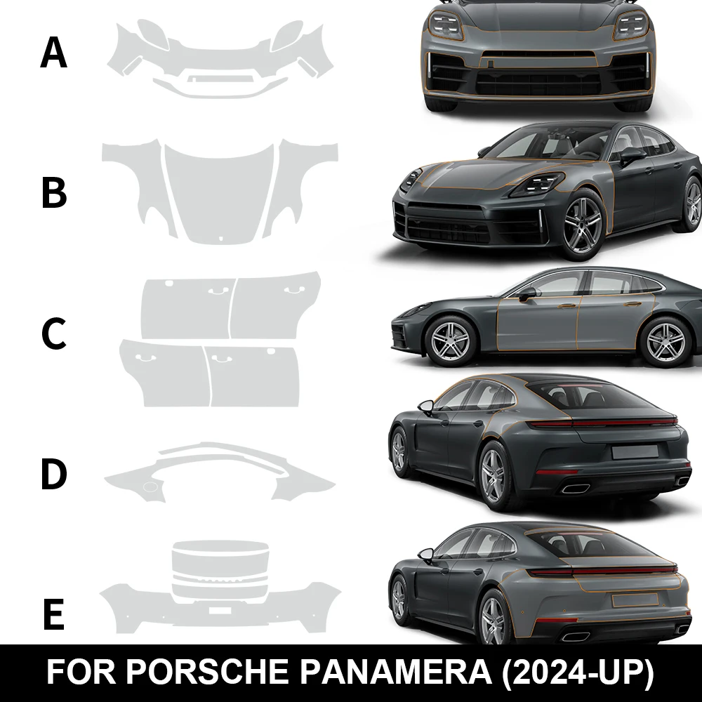 ochronę lakieru samochodowego do Porsche Panamera Base 2024-UP PPF wstępnie przycięta przezroczysta naklejka na karoserię odporna zarysowania