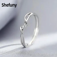 925 sterling silver twine adjustable finger rings irregular line stackable open size rings for women fine jewelry wedding gift