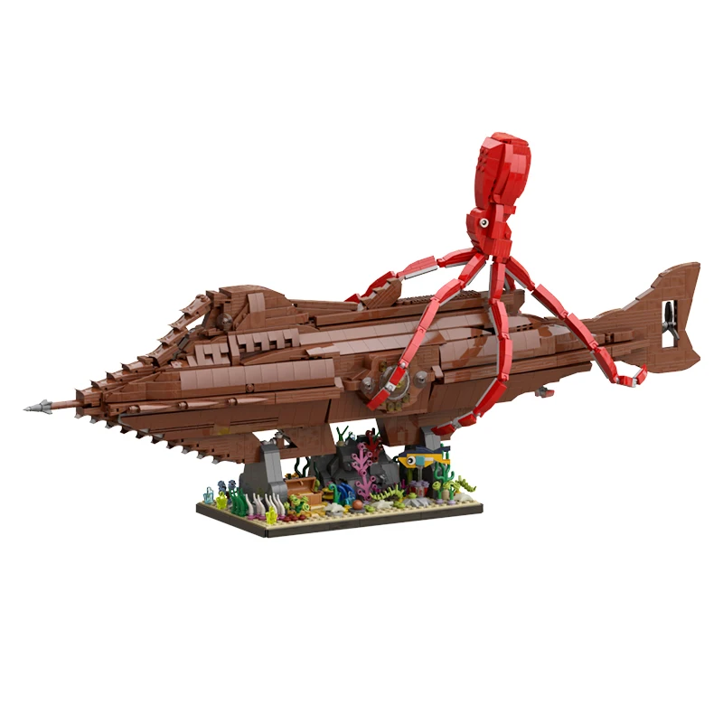 

MOC DIY Nautilus Submarine Leagues Ship Building Block Set Seabed Boat Vessel Brick Model Kids Toy Christmas Birthdays Best Gift