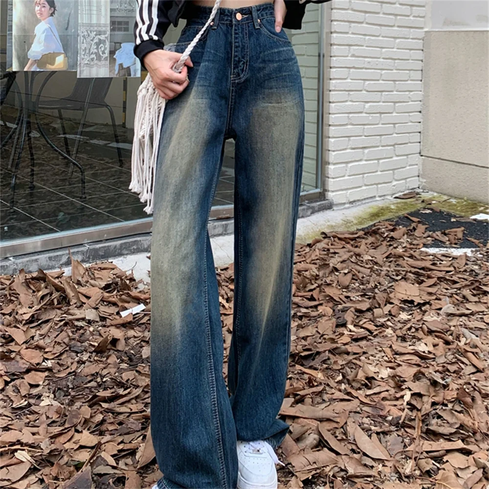 

Женские узкие джинсы Alien Kitty, синие прямые свободные брюки в офисном стиле для весны, 2023