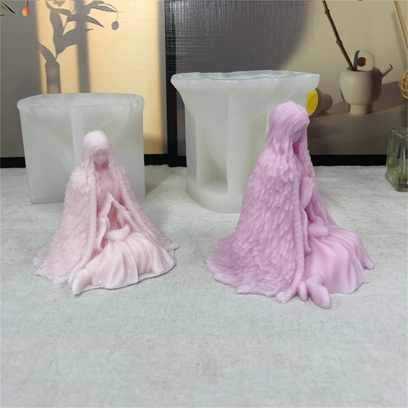 

DIY Epoxy Resin Halloween Woman Scented Candle Soap Silicone Mould