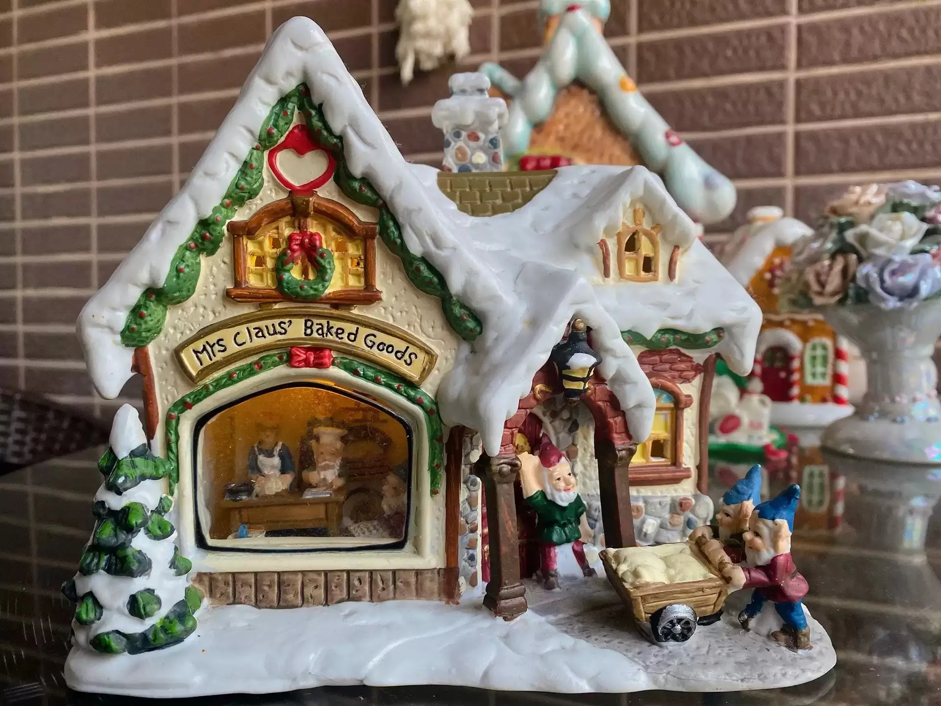 Lemax креативная керамическая окрашенная Ночная лампа, миниатюрная версия Европейского здания, предметы интерьера, фотоподарок