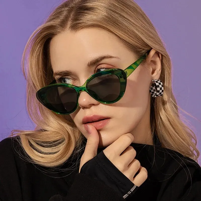 Новые модные женские солнцезащитные очки кошачий глаз маленькая оправа для