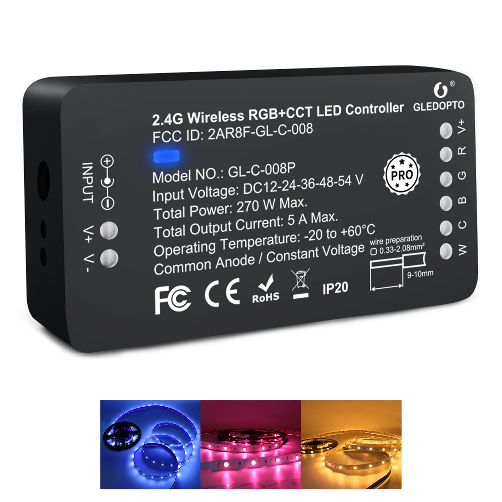 3.0 Protocol New RGB+CCT LED Strip Controller/Receiver