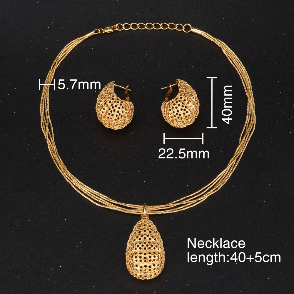 

Women Jewelry Set Necklace and Earrings Fashion Chain Copper Alloy Necklace for Girls Luxury Neck Necklace