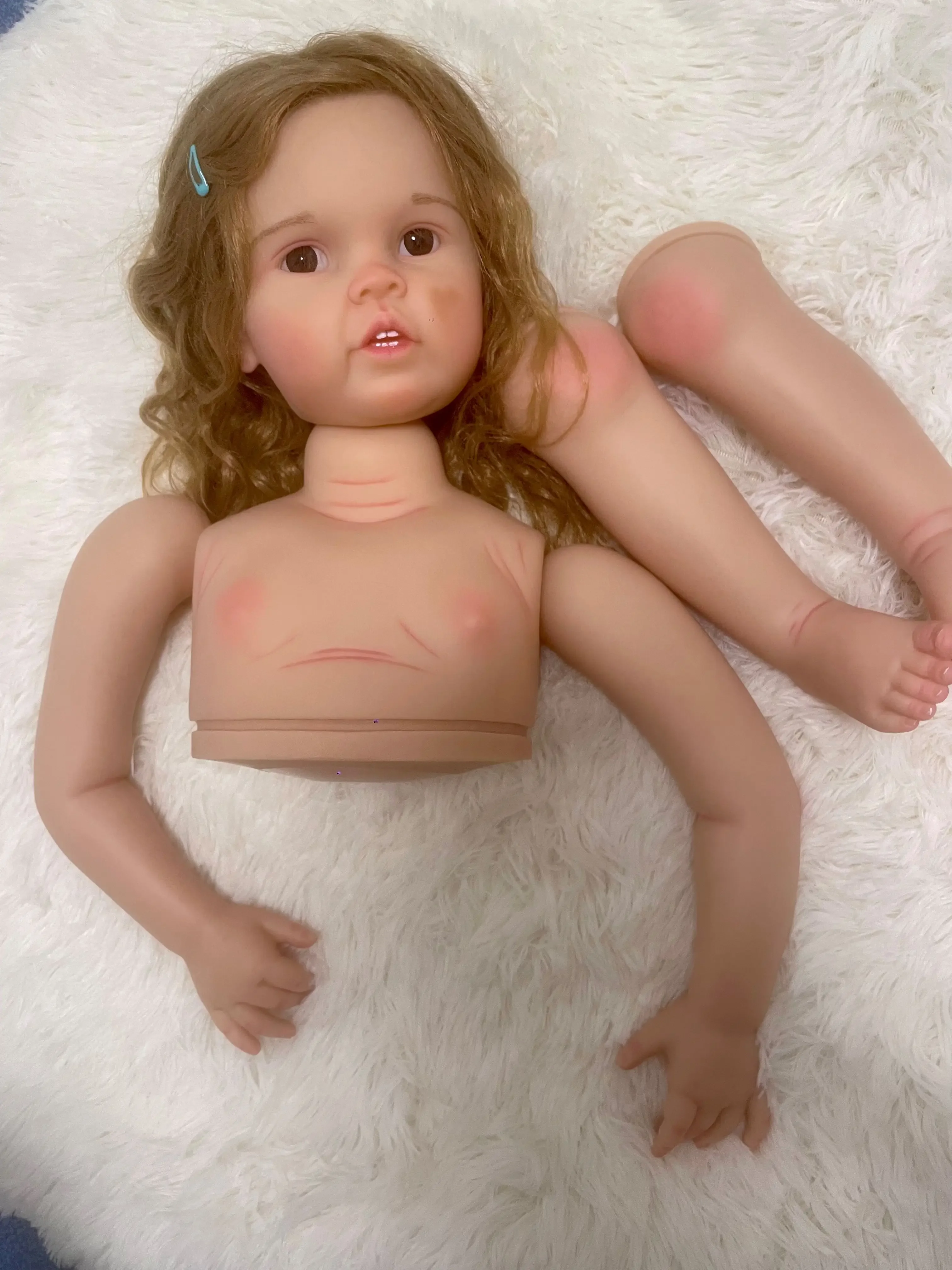 DLS Индивидуальная ограниченная поставка 32-дюймовая Reborn Baby Cressida с веснушками на лице, окрашенный комплект, часть «сделай сам» с тканевым корпусом (art.: 3920cb7340eb7) - 3920cb7340eb7