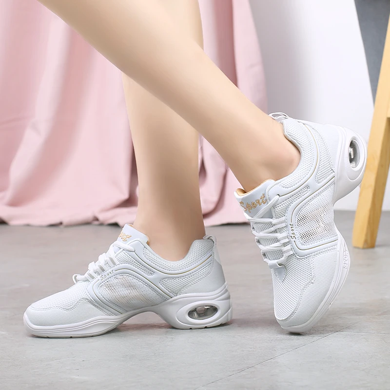 Women Dancing Shoes Air Cushion Lightweight Fitness Sports Shoes Comfortable Breathable Increasing Height Walking Trainers