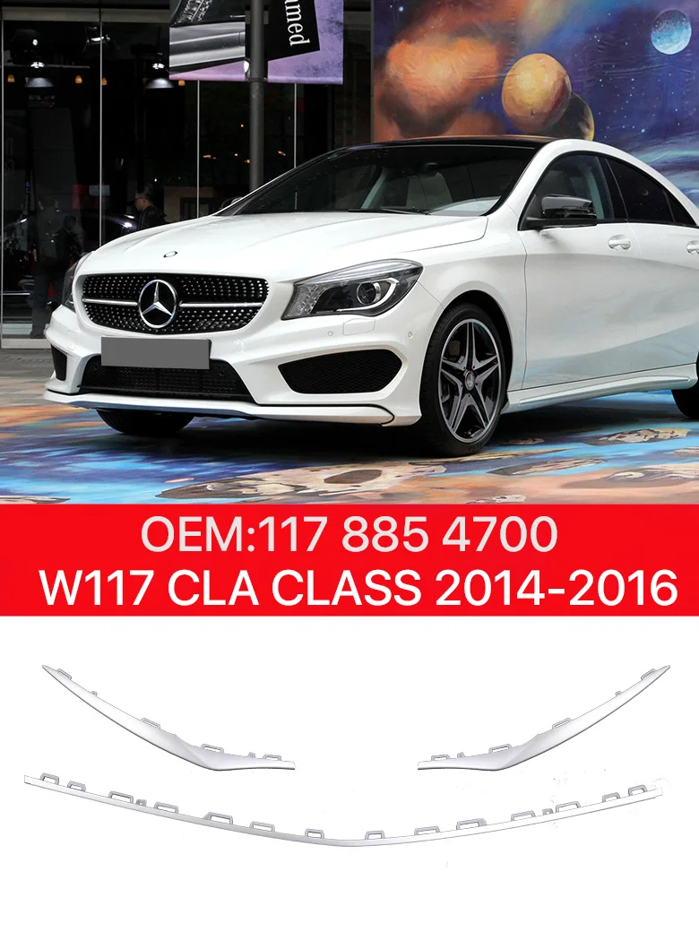 

Front Bumper Trim Strip Front Fog Lamp Cover for Mercedes-Benz W117 CLA CLASS Rear Bumper Stripes 2014 2015 2016 OEM Accessories