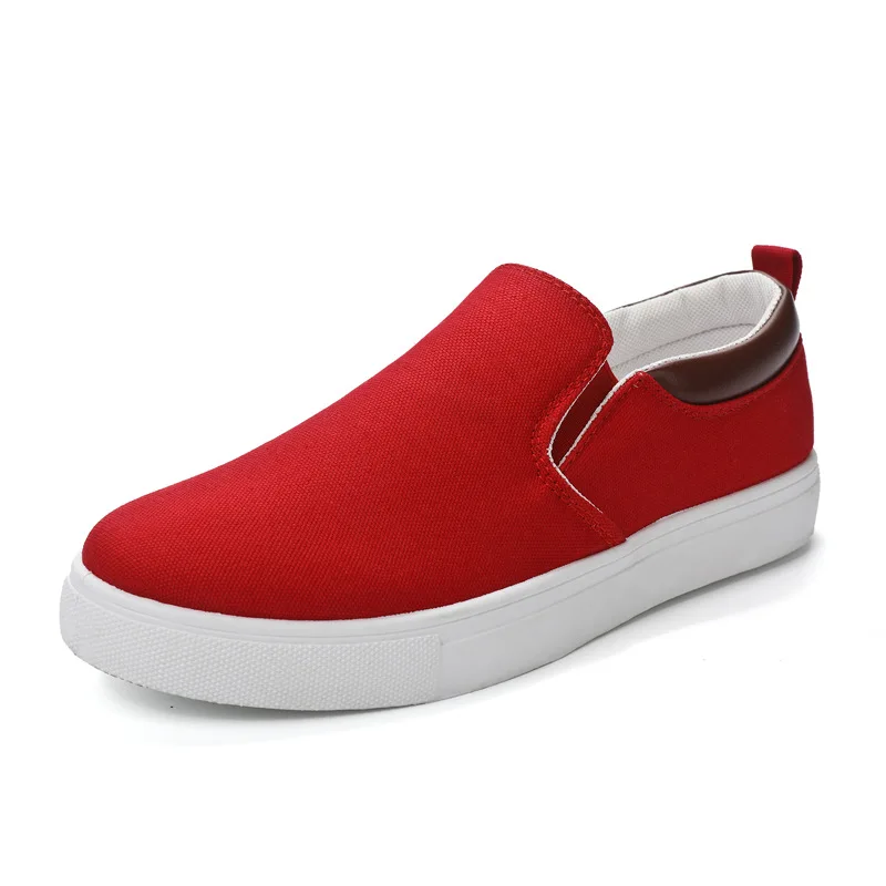 

Мужские красные парусиновые повседневные туфли для мальчиков, мужские кроссовки, удобные слипоны, Вулканизированная плоская подошва, Нескользящие кожаные туфли, мужская обувь 2023