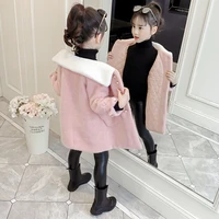 girls fur coat jacket cotton%c2%a0outwear overcoat 2022 charming warm thicken plus velvet winter autumn school gift childrens clothi