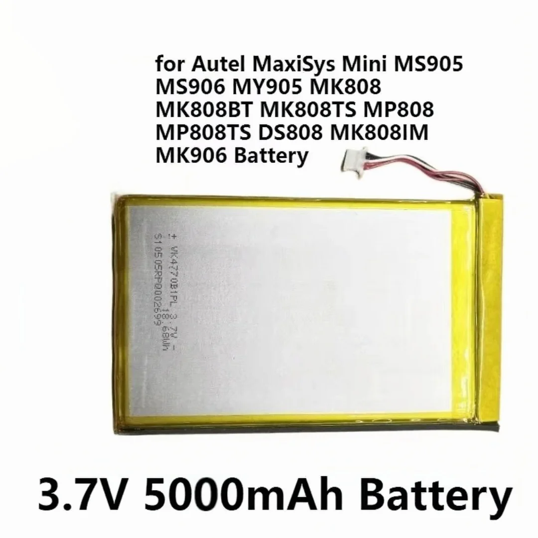 Фото Аккумулятор 3.7В 5000мАч для Autel MaxiSys Mini MS905 MS906 MY905 MK808 MK808BT MK808TS MP808 MP808TS DS808 MK808IM MK906 №1