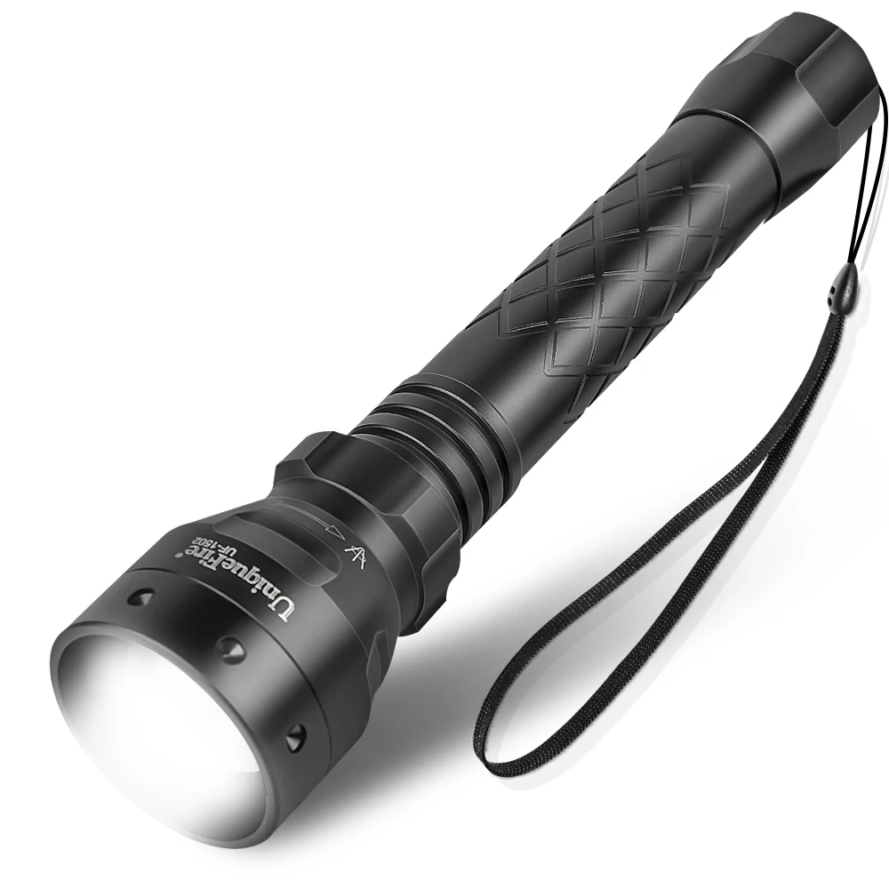 

UniqueFire 1502 XM-L2 T38 Flashlight 1/3/5 Modes Zoom Adjustable Focus Lens 1200LM Lamp Torch+18650 Battery Camp,Climbing,Diving