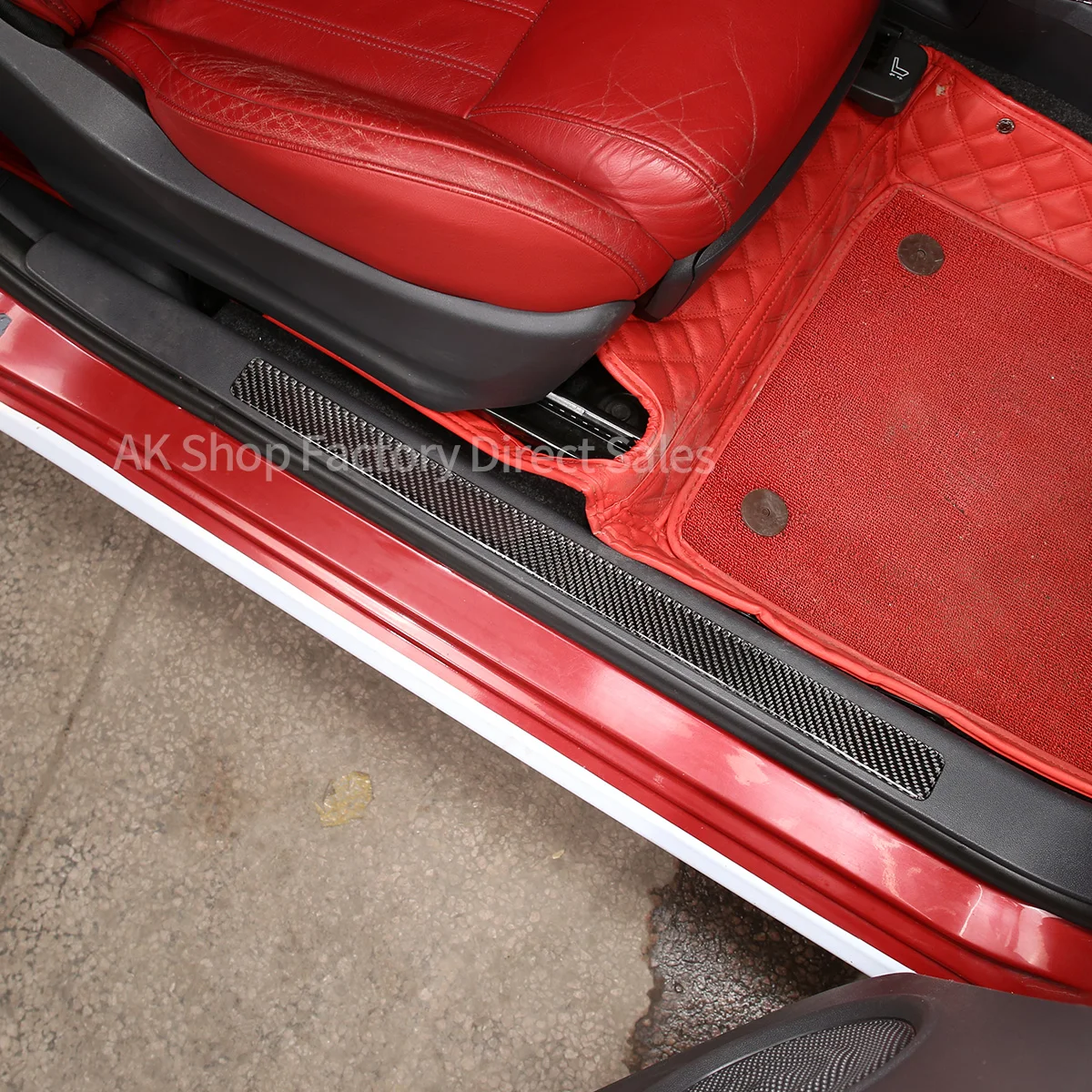 Мягкая наклейка на дверь из углеродного волокна для Fiat 500 2011-2019