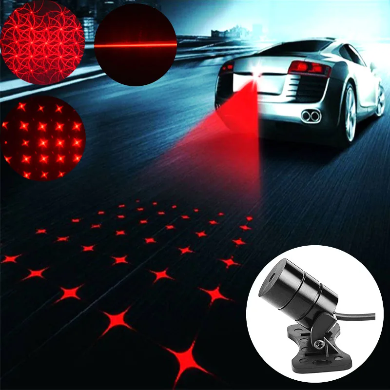 

Car LED Laser Fog lights Motorcycle Tail Lamp Vehicle Anti-Collision Taillight Brake Braking Warning Lamps auto Fog Light