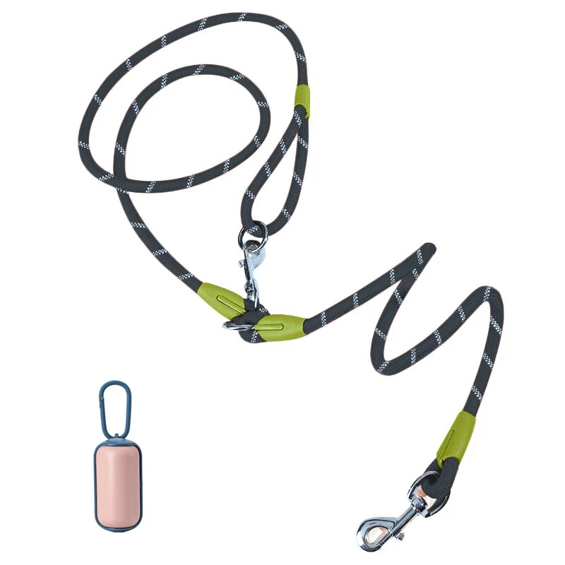 

Nylon Leashes Pet Dogs Chain Traction Rope Leads for Running Free Hands Reflective Rope Chain for Dogs leashes with Garbage Box