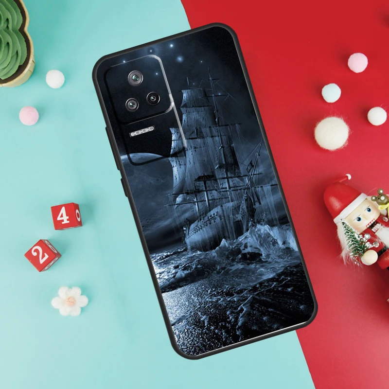 Фото Чехол «Старый корабль в море в лунную ночь» для Xiaomi 17 Pro Max 14 15 13T 14T 15T Pro POCO F8 Ultra F7 F5 F6 X5 X6 X7 X8 Pro №5