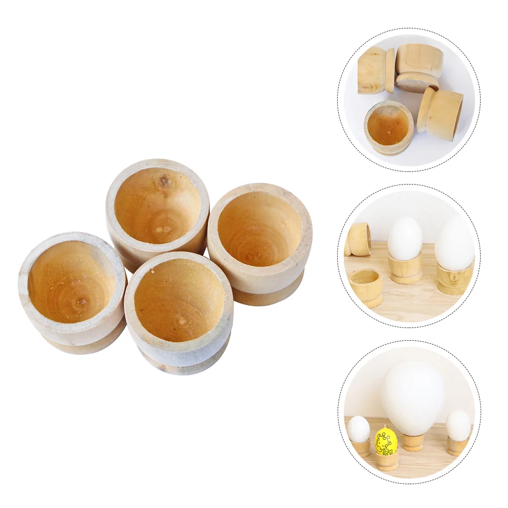 

Egg Easter Stand Supplies Cups Painting Rack Wood Crafting Toysaver Unfinished Wooden Container Tray Tabletop Serving Blank