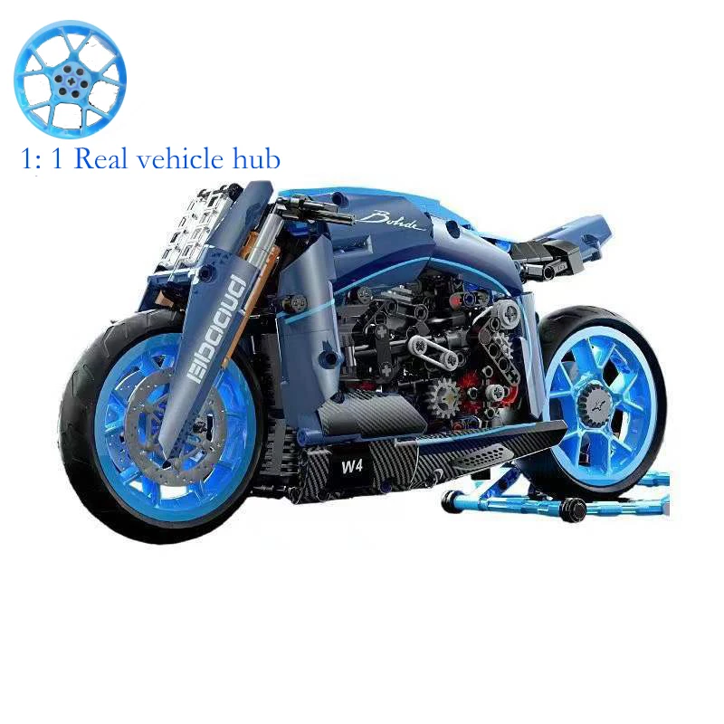 

2023 New 986pcs Technical Famous Diavel Blue Concept Motorcycle Building Blocks Bricks Toys Vehicle MotorBike Gifts For Boy Kids