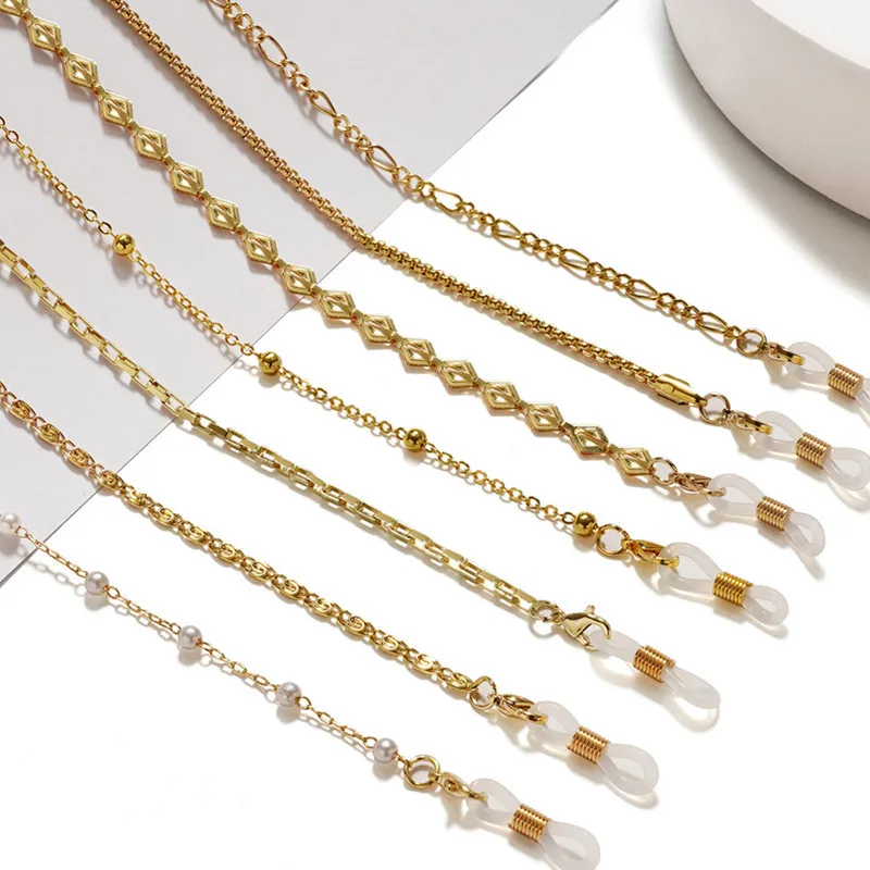 

Silvertone/Golden Face Mask Lanyard /Sunglasses Chain Holder - Stylish Mask Strap Necklace Neck Chain for Face Mask & Eyeglasses