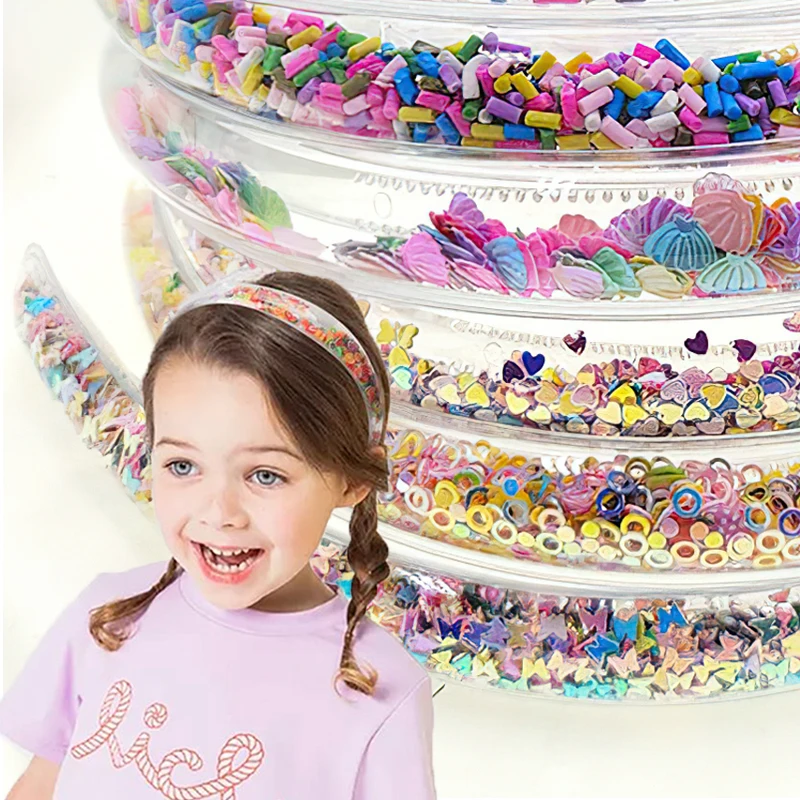 

Transparent Quicksand Headband Children Blingbling Sequins Colorful Hairband Candy Girl Hair Hoop Kids Princess Hair Accessories