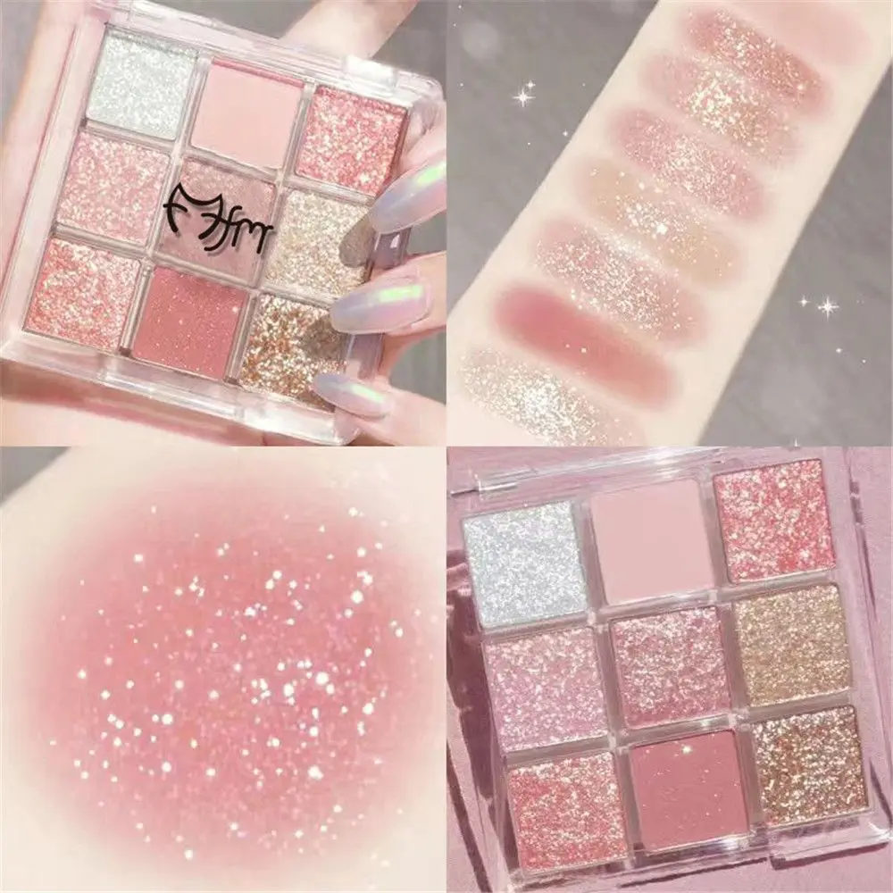 

9 Colors Lasting Transparent Makeup Pearlescent Matte Glitter Eyeshadow Palette Pigment Eye Shadow