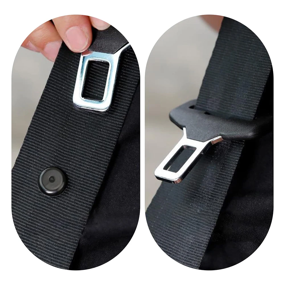 

4pcs Seat Belt Button Buckle Stop - Universal Fit Stopper Kit Black Scratch-resistant Stable Reliability Fashion Exquisite New